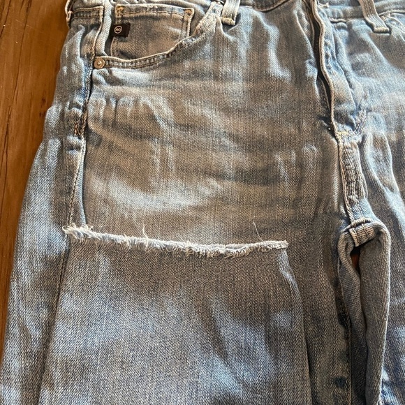 AG GUC The Stevie Ankle Slim Straight Raw Hem medium wash denim size 26R - Picture 7 of 7